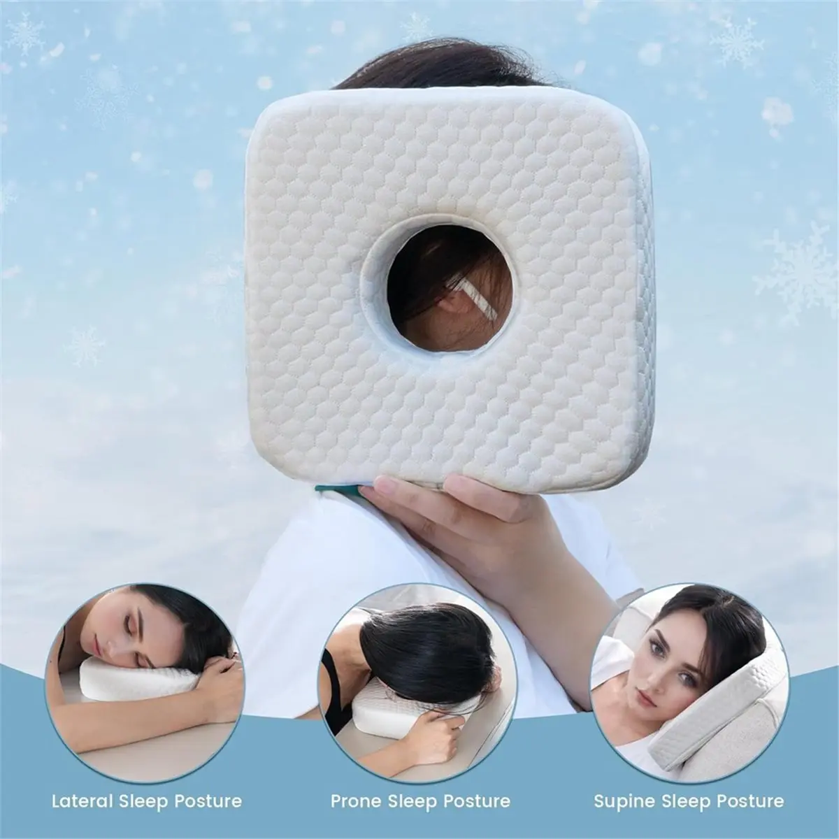 Ear Piercing Pillow for Side Sleepers with Hole for Ear Pain CNH Inflammation, Relief Sleeping Pressure Pain, Cooling