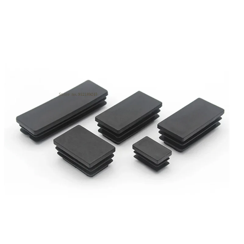 Black Plastic Square Pipe Plug Blanking End Cap chair foot pad Cover table bench leg pad anti slip 10MM~100MM
