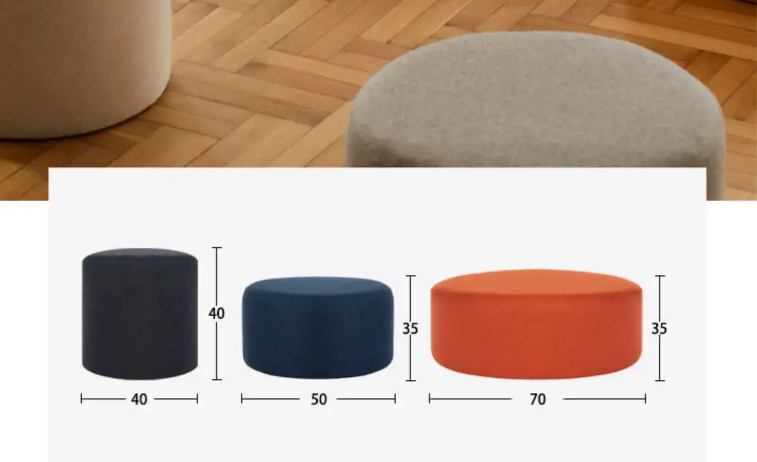 Room comfy Repose Elegant Foot Living Stool Elegant Stool Round Beauty Cute Hallway Foot Pied Salon Space Saving Furniture