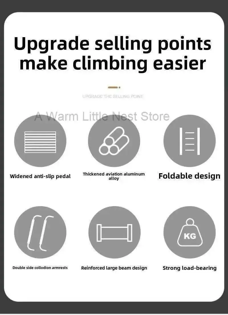 Aluminum Alloy Folding Attic Ladder Home Telescopic Thickened Herringbone Ladder Multi-functional with Handrail Staircase