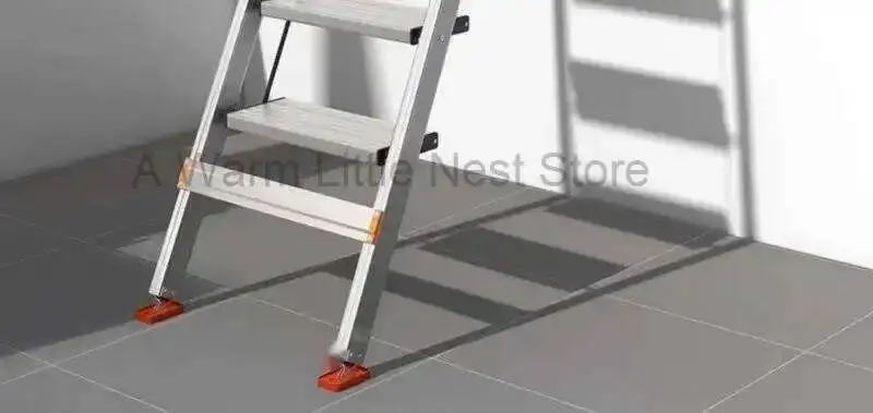 Aluminum Alloy Folding Attic Ladder Home Telescopic Thickened Herringbone Ladder Multi-functional with Handrail Staircase