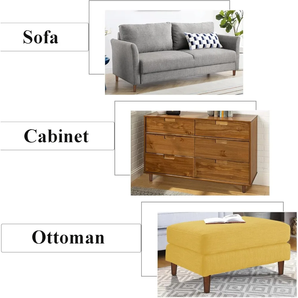 Furniture Legs Wood Sofa Legs Walnut Color Couch Replacement Legs for Cabinet Vanity Couch Chair Dresser