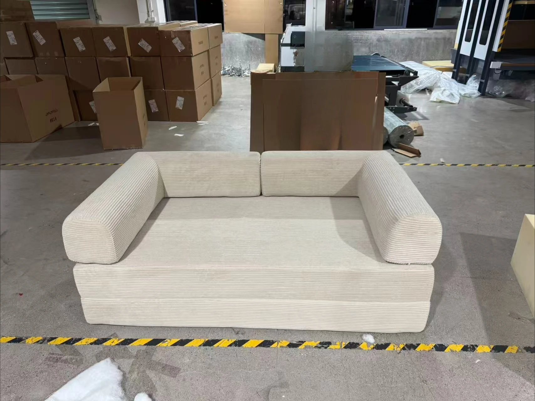 Air Compression Deformable Modern Style Flannel Modular Sofa Fabric Couch for Living Room Sectional Composable Sofa Bed