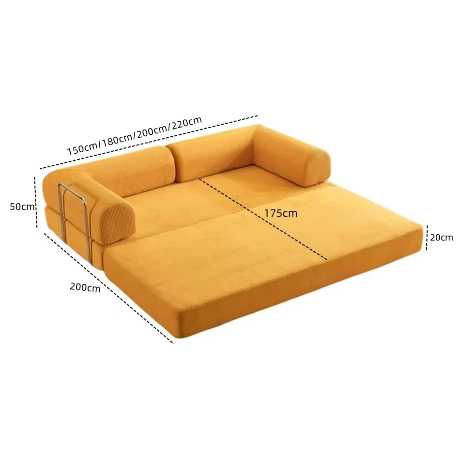 Air Compression Deformable Modern Style Flannel Modular Sofa Fabric Couch for Living Room Sectional Composable Sofa Bed