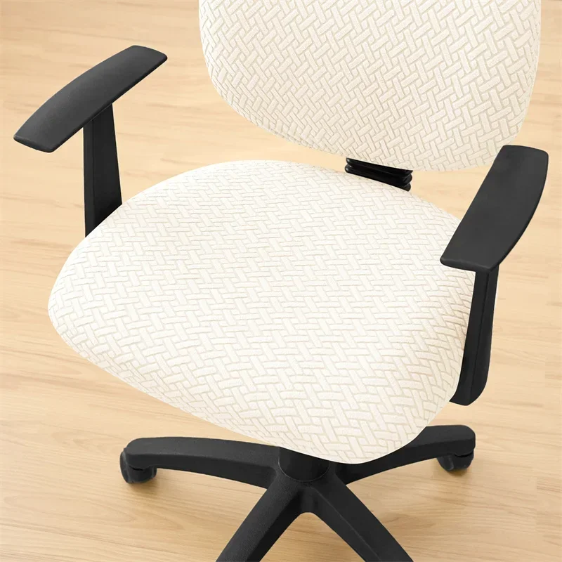 2PCS Solid Color Office Chair Covers Jacquard Split Computer Chair Slipcover Washable Stretch Gaming Chair Cover Home Hotel