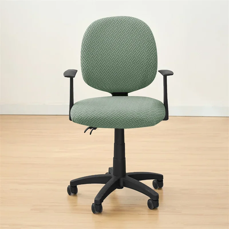 2PCS Solid Color Office Chair Covers Jacquard Split Computer Chair Slipcover Washable Stretch Gaming Chair Cover Home Hotel