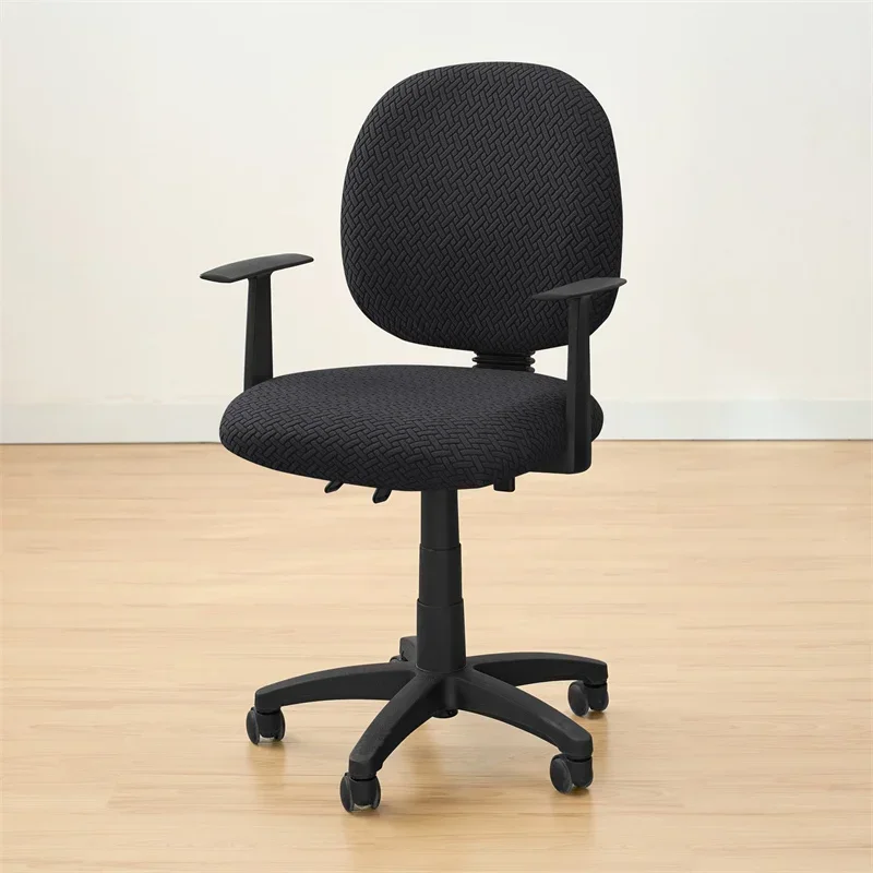 2PCS Solid Color Office Chair Covers Jacquard Split Computer Chair Slipcover Washable Stretch Gaming Chair Cover Home Hotel