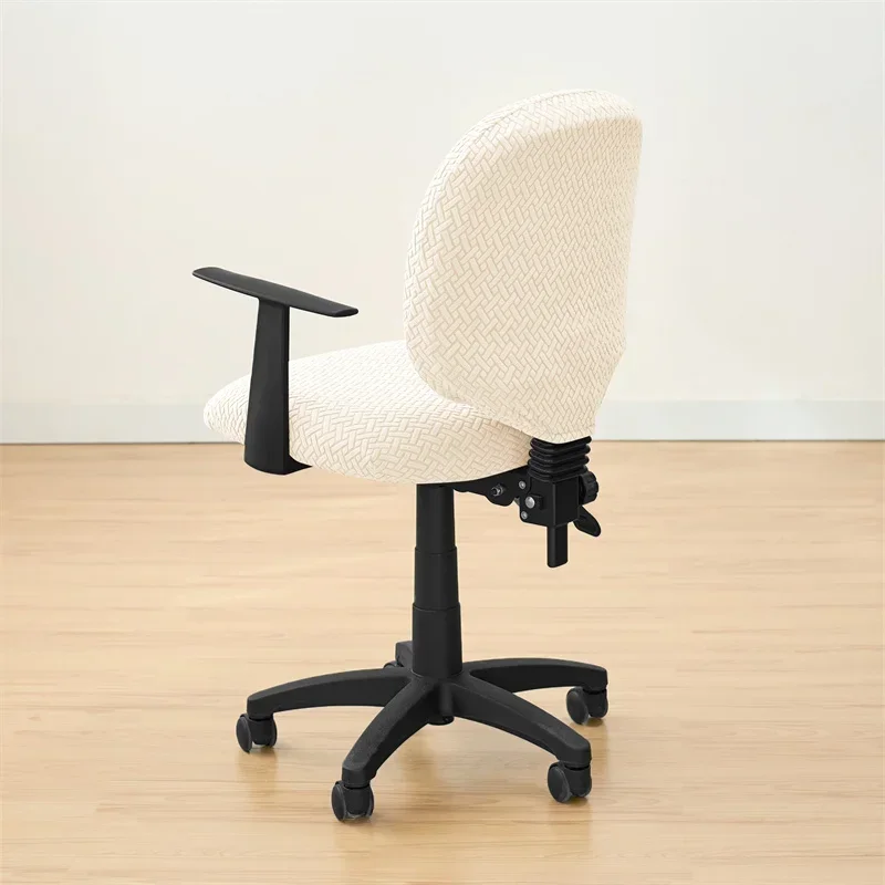 2PCS Solid Color Office Chair Covers Jacquard Split Computer Chair Slipcover Washable Stretch Gaming Chair Cover Home Hotel