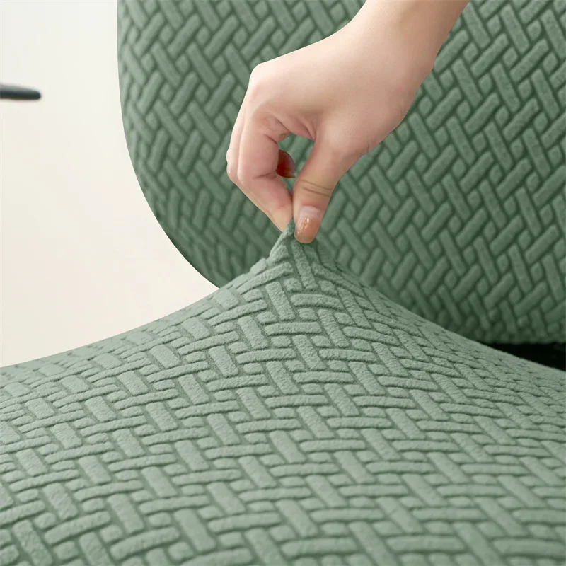 2PCS Solid Color Office Chair Covers Jacquard Split Computer Chair Slipcover Washable Stretch Gaming Chair Cover Home Hotel