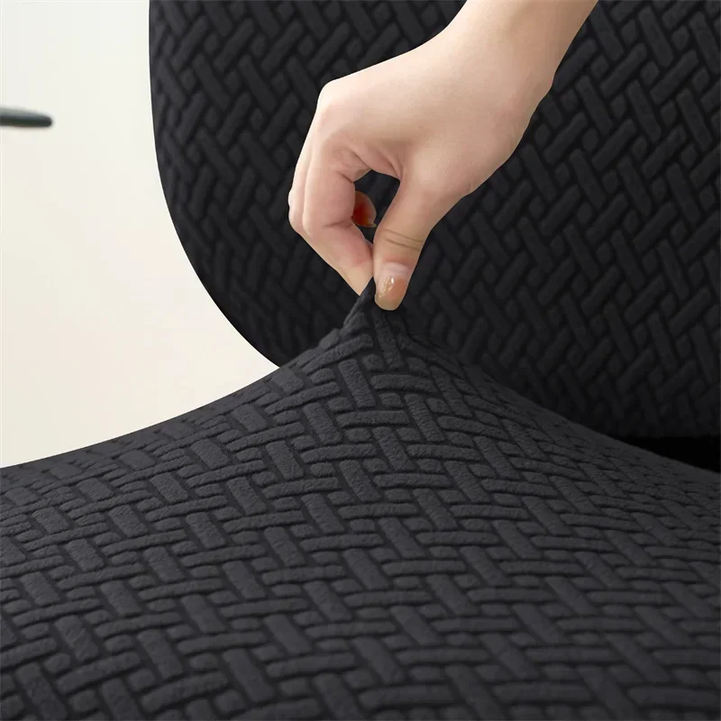 2PCS Solid Color Office Chair Covers Jacquard Split Computer Chair Slipcover Washable Stretch Gaming Chair Cover Home Hotel