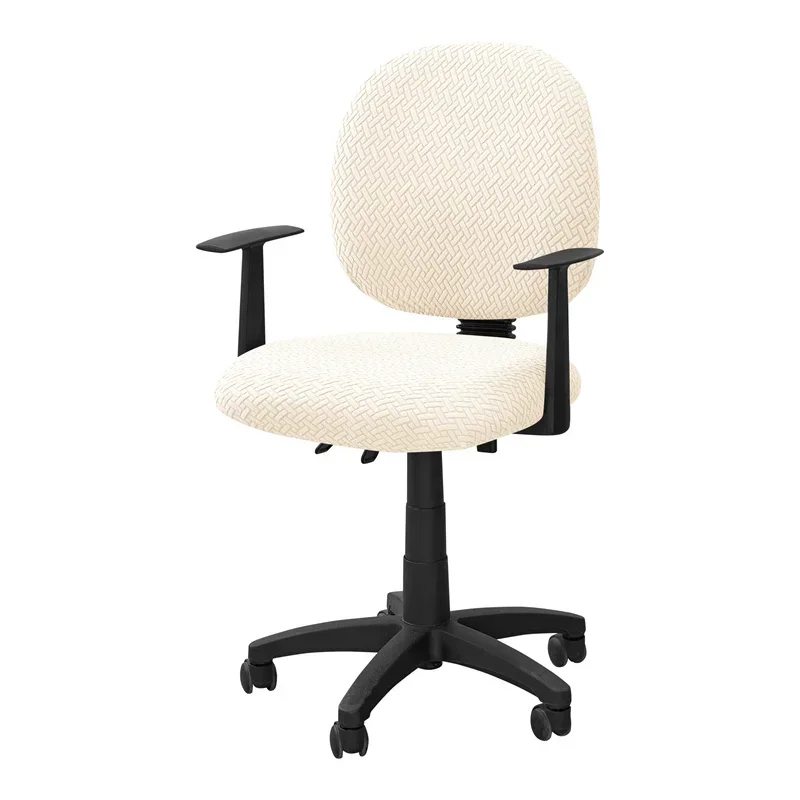 2PCS Solid Color Office Chair Covers Jacquard Split Computer Chair Slipcover Washable Stretch Gaming Chair Cover Home Hotel