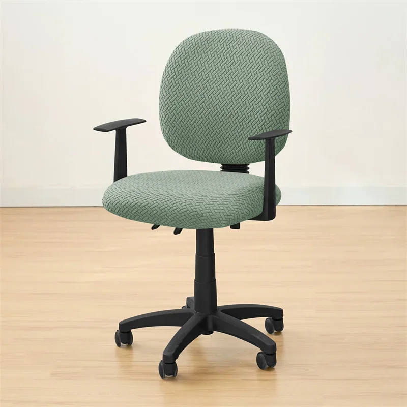 2PCS Solid Color Office Chair Covers Jacquard Split Computer Chair Slipcover Washable Stretch Gaming Chair Cover Home Hotel