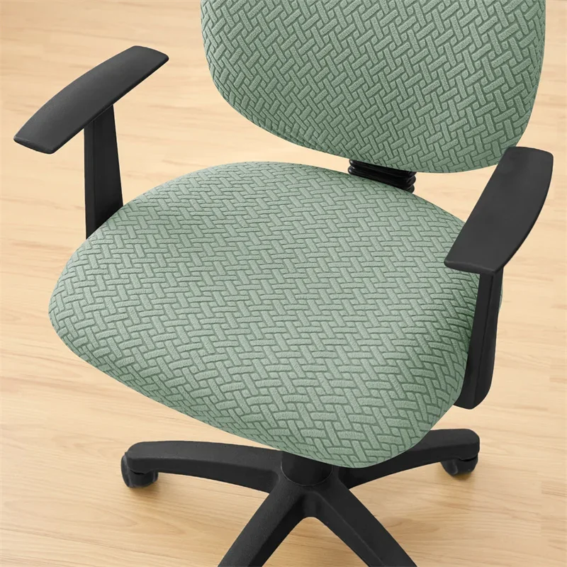 2PCS Solid Color Office Chair Covers Jacquard Split Computer Chair Slipcover Washable Stretch Gaming Chair Cover Home Hotel