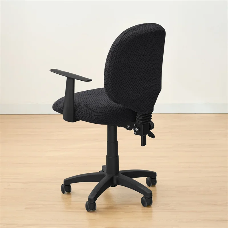 2PCS Solid Color Office Chair Covers Jacquard Split Computer Chair Slipcover Washable Stretch Gaming Chair Cover Home Hotel