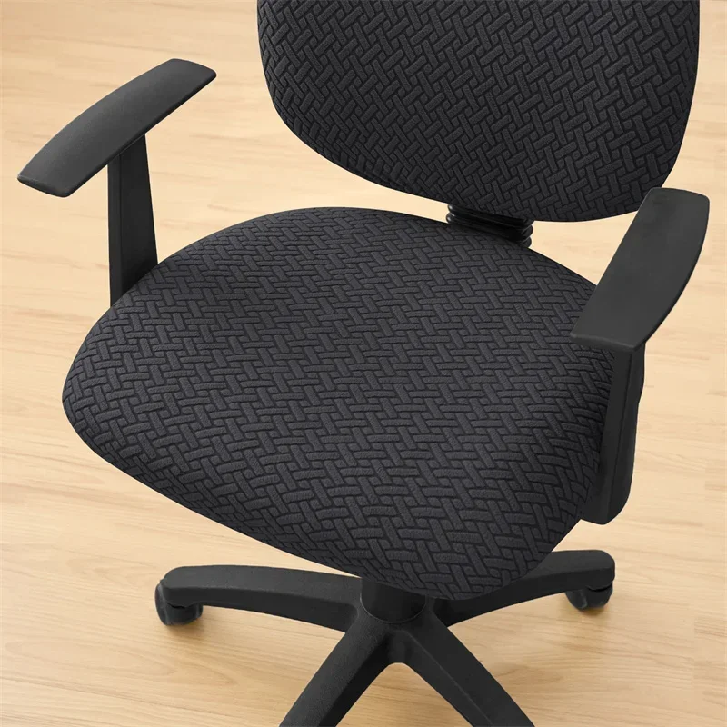 2PCS Solid Color Office Chair Covers Jacquard Split Computer Chair Slipcover Washable Stretch Gaming Chair Cover Home Hotel