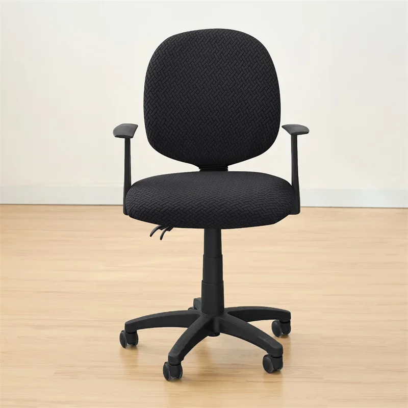 2PCS Solid Color Office Chair Covers Jacquard Split Computer Chair Slipcover Washable Stretch Gaming Chair Cover Home Hotel