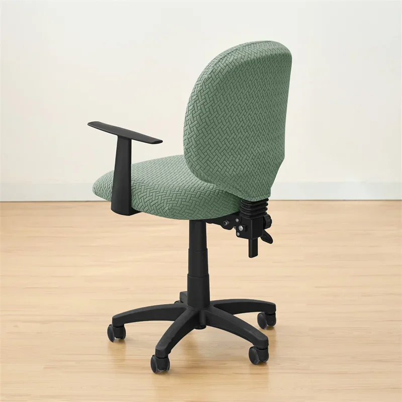 2PCS Solid Color Office Chair Covers Jacquard Split Computer Chair Slipcover Washable Stretch Gaming Chair Cover Home Hotel