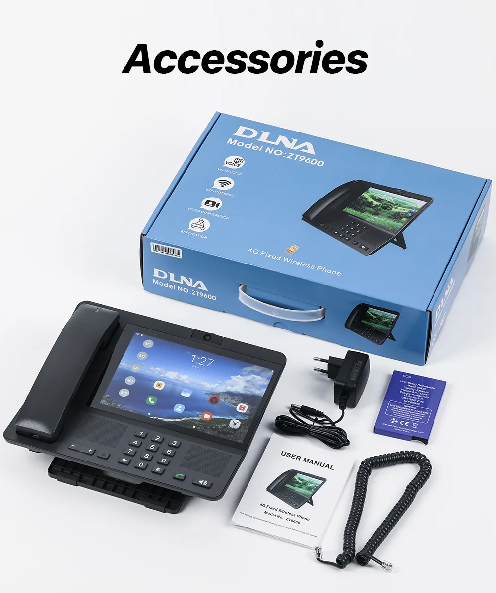 4G LTE VOLTE Sim Card 8 Inch Screen MP3 FM Video Call Wifi Hotspot Android Cordless Telephone 3G 2G Fixed Wireless Phone