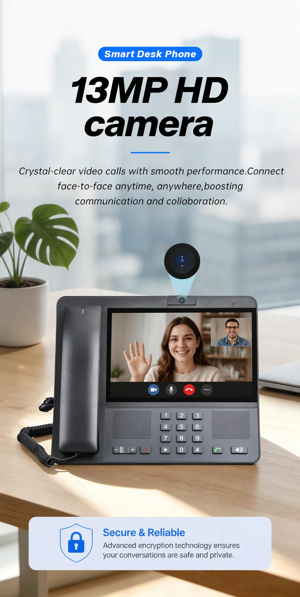 4G LTE VOLTE Sim Card 8 Inch Screen MP3 FM Video Call Wifi Hotspot Android Cordless Telephone 3G 2G Fixed Wireless Phone