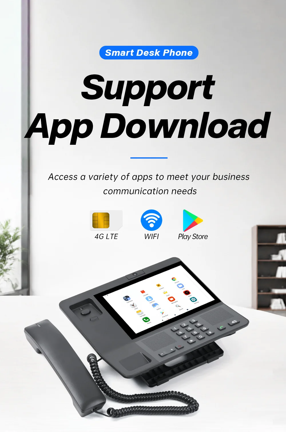 4G LTE VOLTE Sim Card 8 Inch Screen MP3 FM Video Call Wifi Hotspot Android Cordless Telephone 3G 2G Fixed Wireless Phone