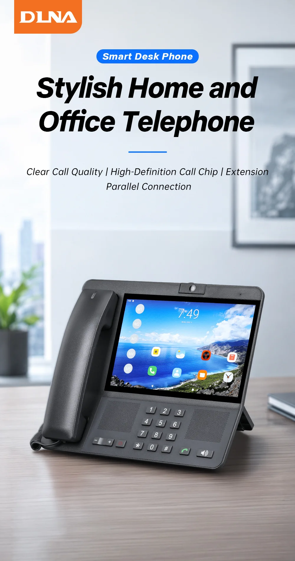 4G LTE VOLTE Sim Card 8 Inch Screen MP3 FM Video Call Wifi Hotspot Android Cordless Telephone 3G 2G Fixed Wireless Phone