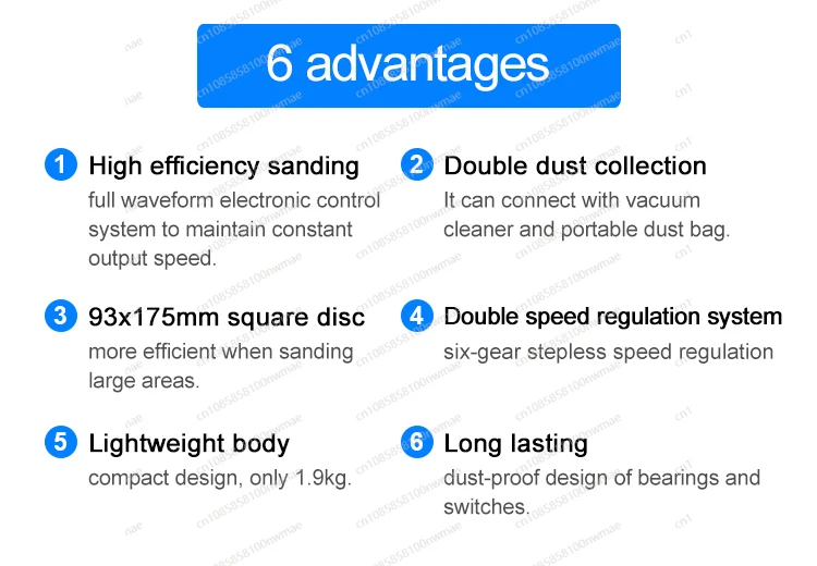 6-Inch high-efficiency track sander | Electric random eccentric sander, professional woodworking polishing tool