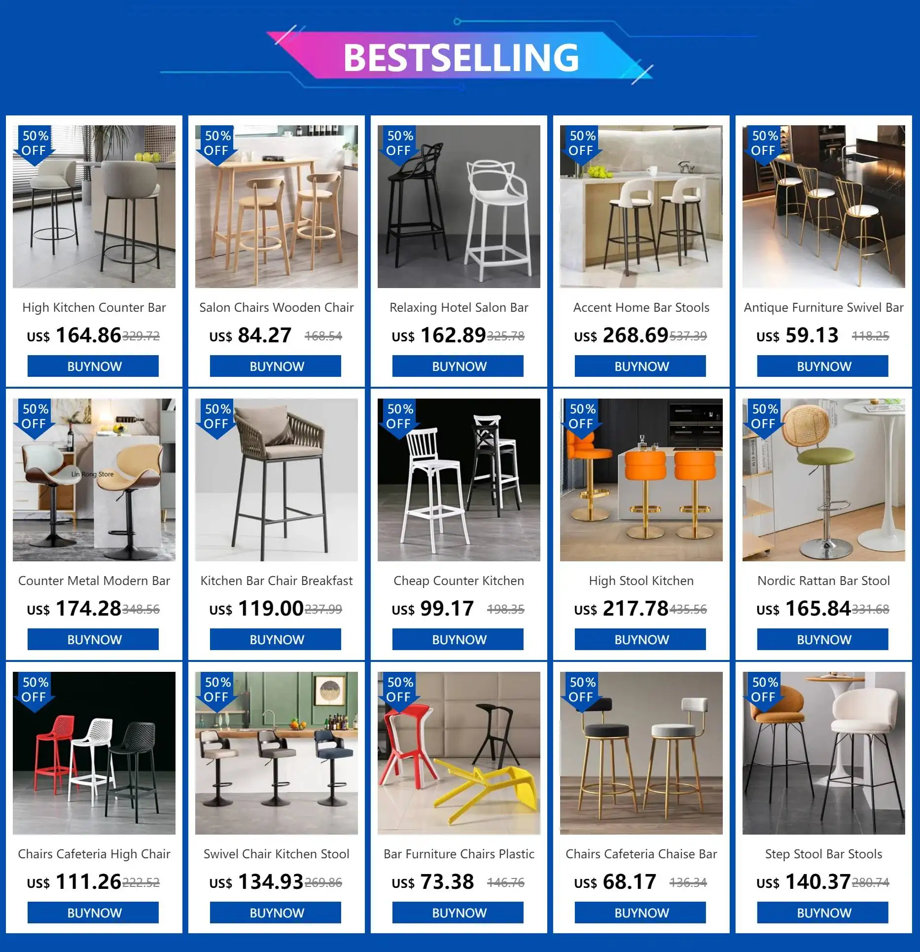 Kitchen Counter Bar Stool Reception Garden Mini Bar Stool Banquet Modern High Sillas Altas Para Barra Salon Furniture