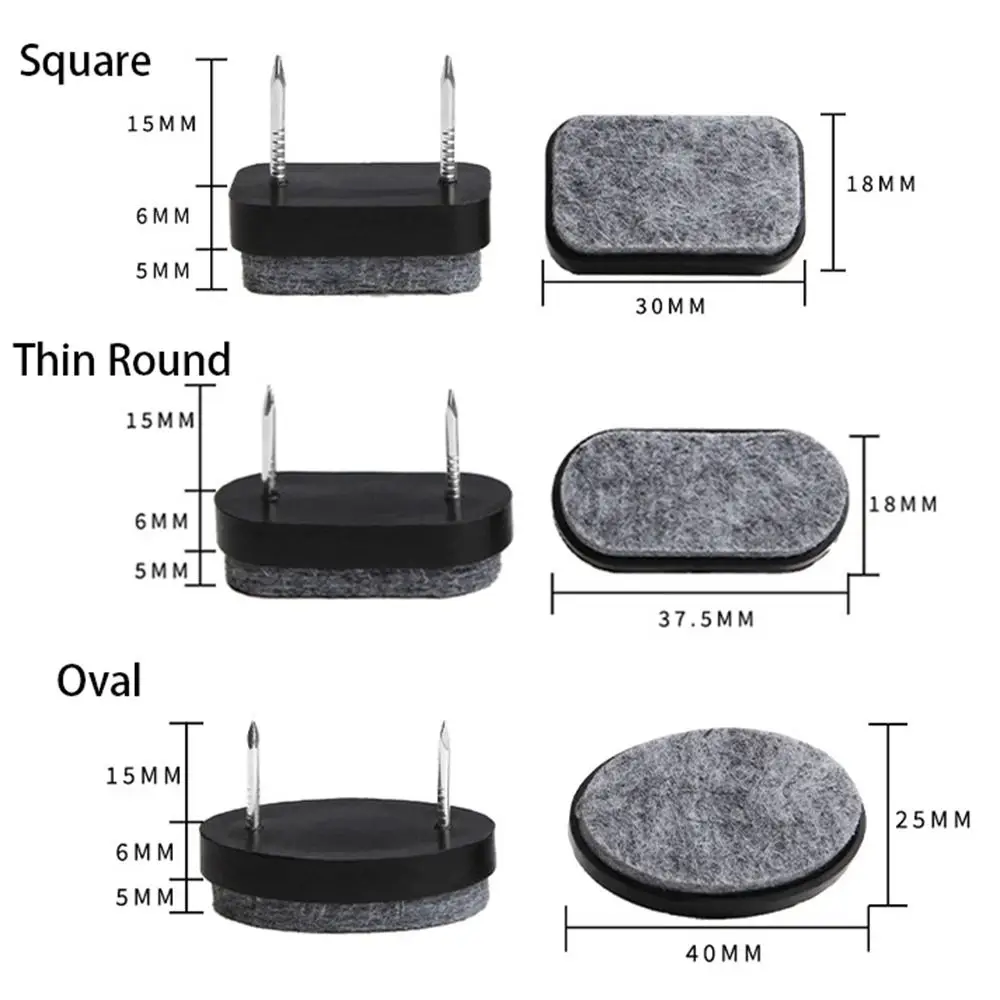 10pcs/set Practical DIY Felt Pads Moisture-proof Thicken Sofa Foot Nail Felt Non-slip Scratch Protector Mat Scratch Protector