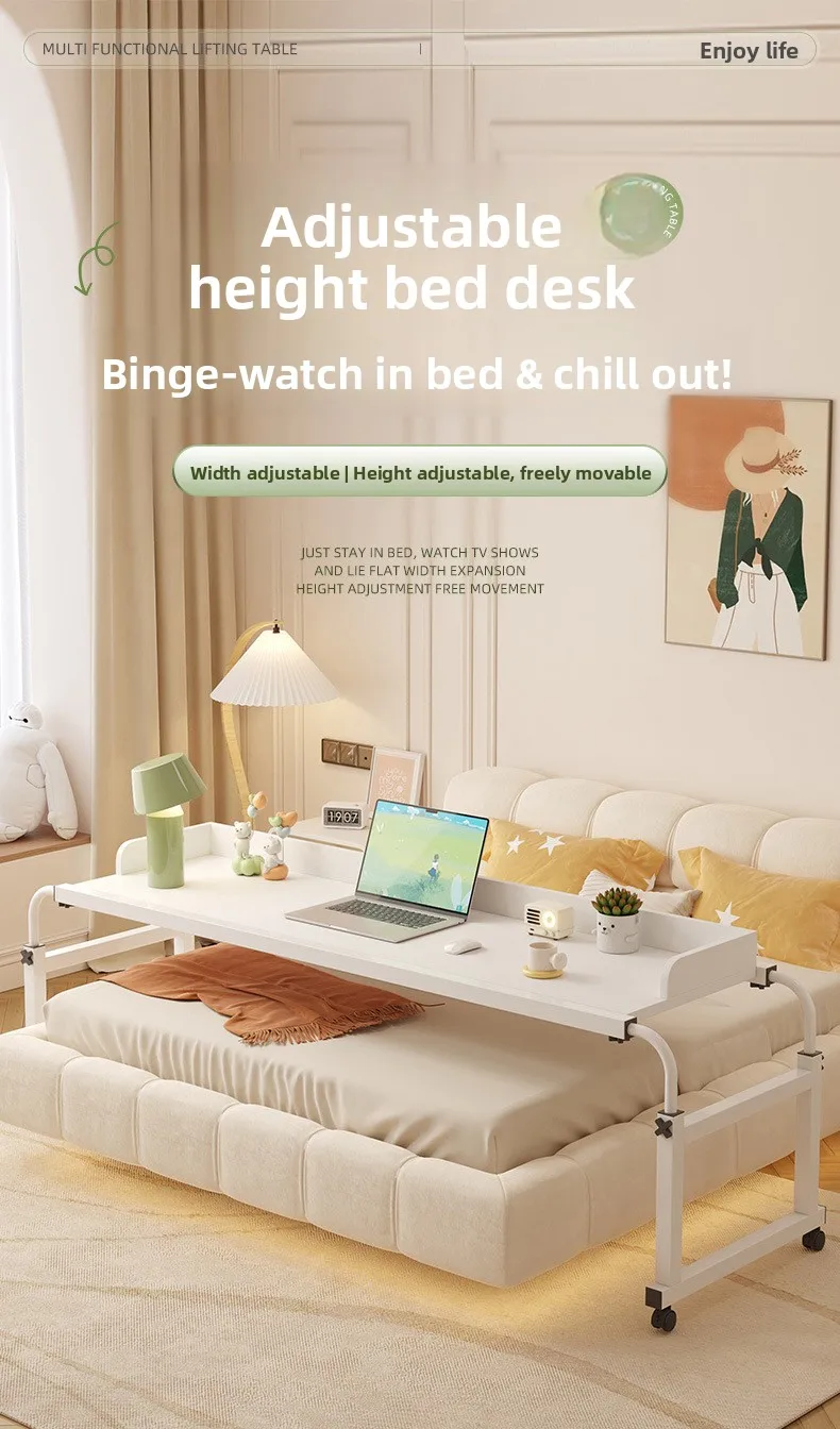 Cross bed desk, bedside table, mobile desk, small table on the bed, cross-border bedroom lift, computer desk, lazy office desk