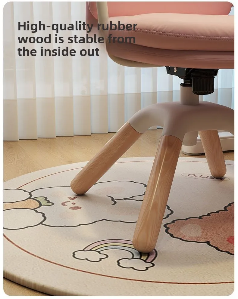 Ergonomic Children Swivel Chair Adjustable Study Desk Chair Solid Wood Home Office Furniture
