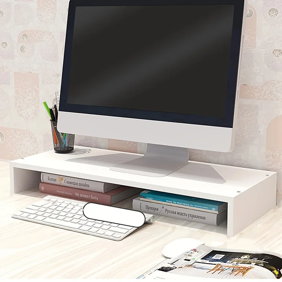 Stable Base Wood Desktop Computer Stand Eyesight Protection Protect Cervical Spine Office Laptop Riser Large Load Bearing