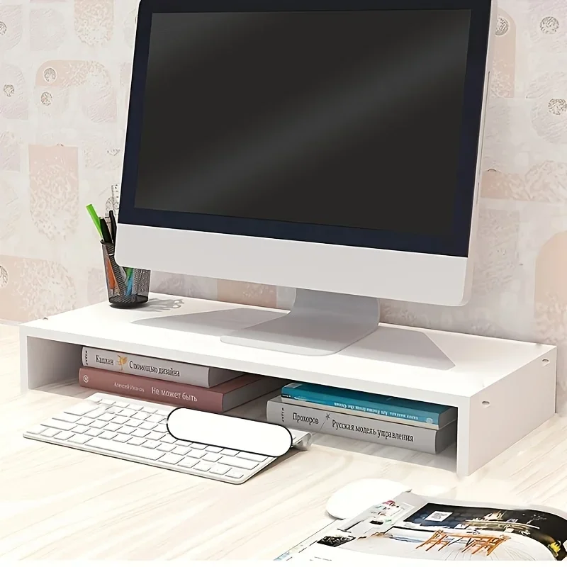 Stable Base Wood Desktop Computer Stand Eyesight Protection Protect Cervical Spine Office Laptop Riser Large Load Bearing