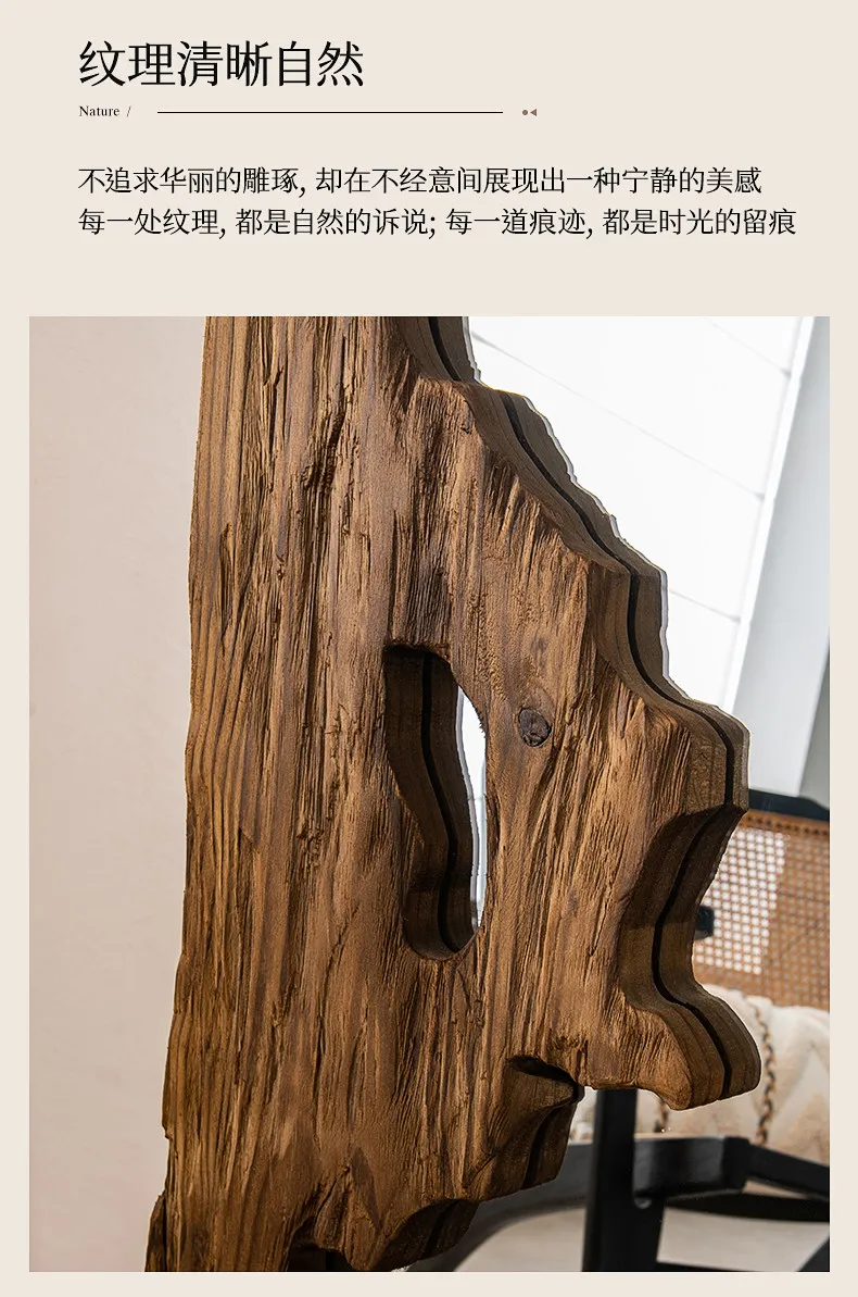 Mid century wooden full-length mirror furniture living room floor mounted dressing mirror room decoration espejos para pared