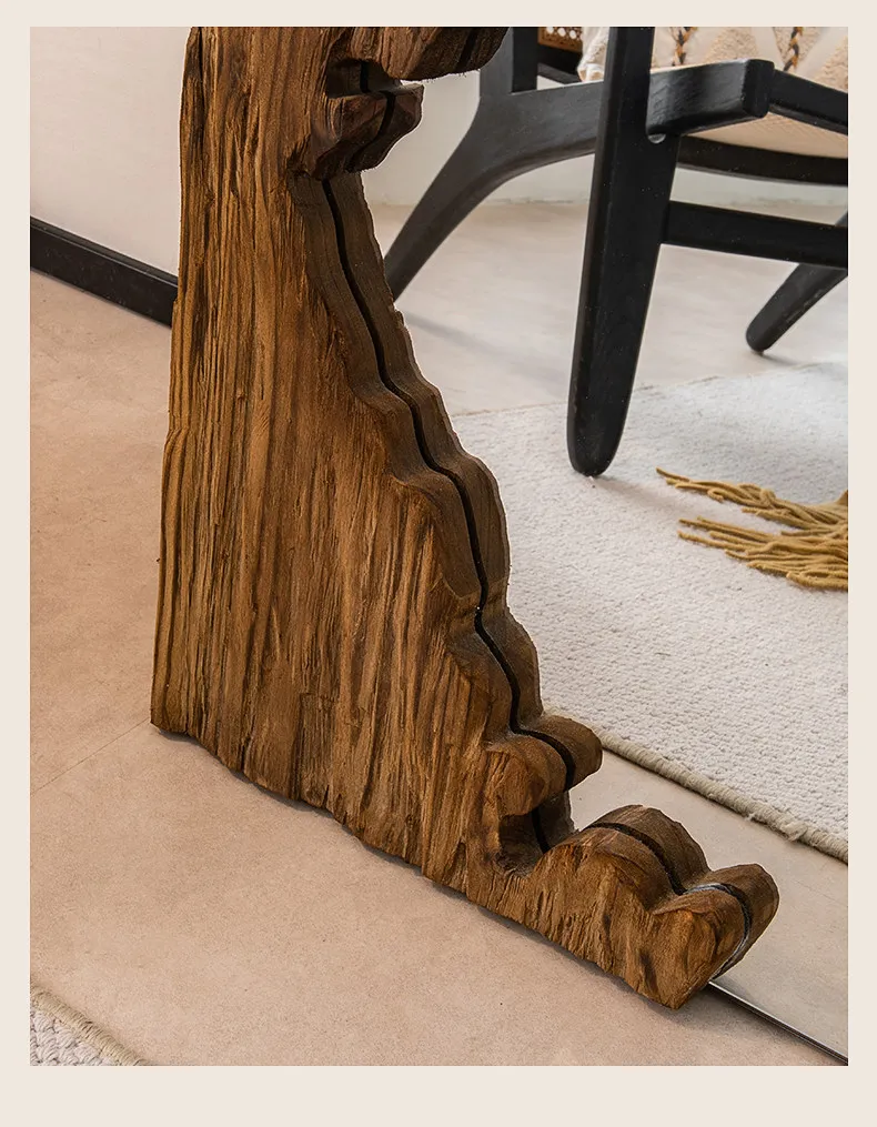 Mid century wooden full-length mirror furniture living room floor mounted dressing mirror room decoration espejos para pared