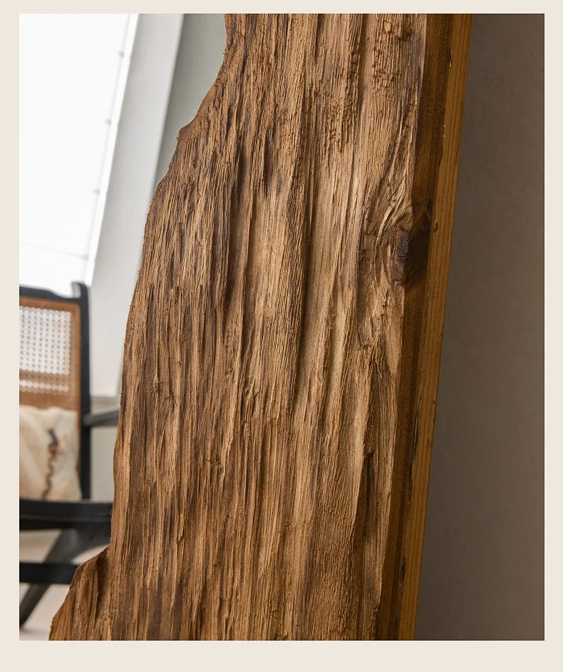 Mid century wooden full-length mirror furniture living room floor mounted dressing mirror room decoration espejos para pared