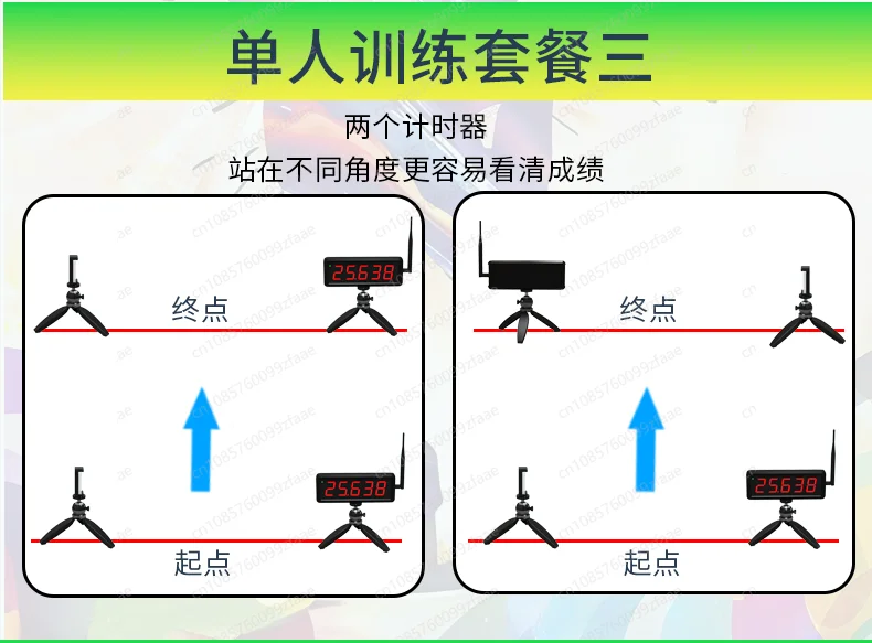Racing Wireless Laser Timer Military Training Sprint Physical Fitness Test Sports Timing Remote Large Screen Synchronous Display