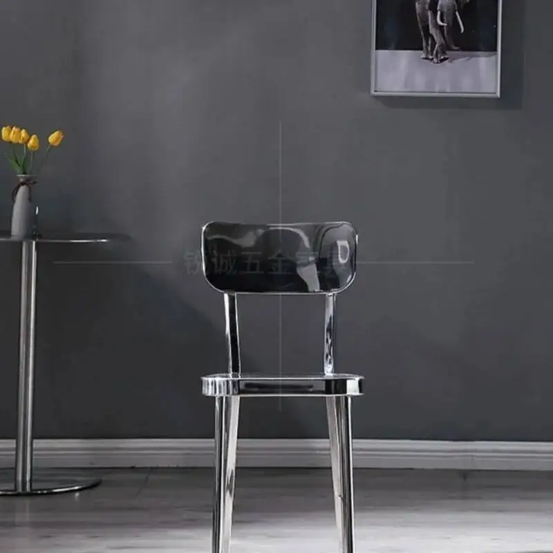 Dining Metal Stainless Backrest Steel Restaurant Chairs for Cafes Home Decor Kitchen Island Dining Chairs