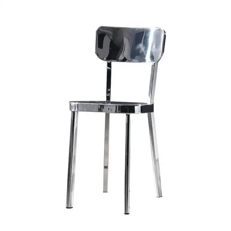 Dining Metal Stainless Backrest Steel Restaurant Chairs for Cafes Home Decor Kitchen Island Dining Chairs