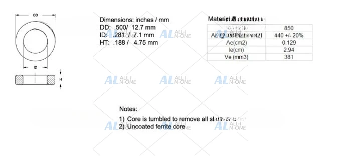 2/5pcs FT-50-43 Ferrite RF Toroid Core Fair-rite 12.7x7.1x4.75mm for Antenna DIY