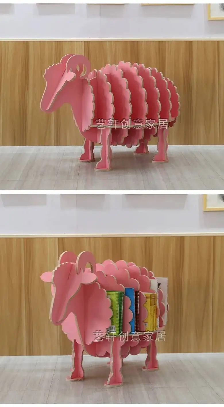 Room Ornament Children's Sheep Kindergarten Decoration Desk Animal Model Shelf furniture home Bookstore Simple School Bookshelf