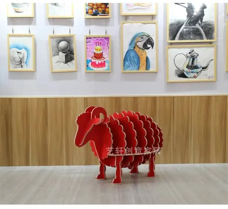Room Ornament Children's Sheep Kindergarten Decoration Desk Animal Model Shelf furniture home Bookstore Simple School Bookshelf