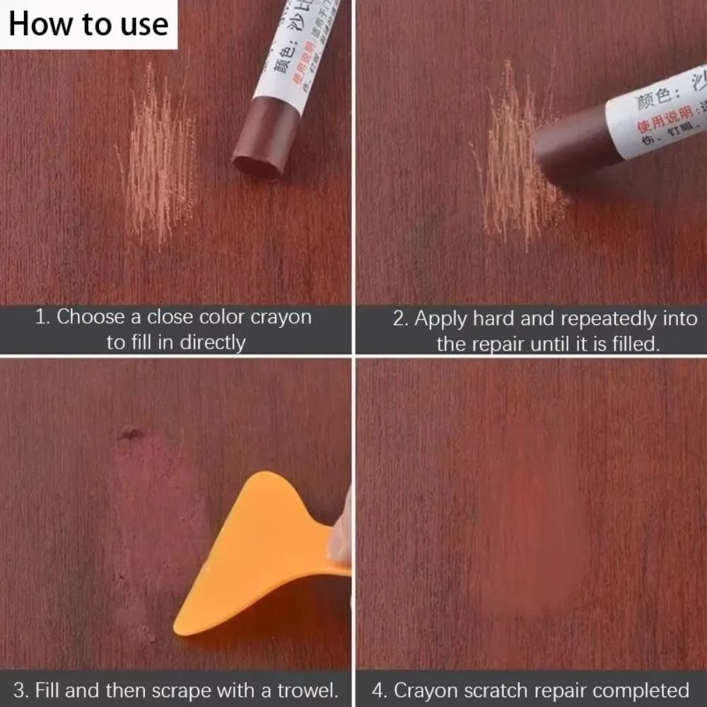 Waterproof Furniture Repair Pen Wooden Furniture Touch Up Wood Repair Crayon Damaged Scratch DIY Patch Paint Crayon