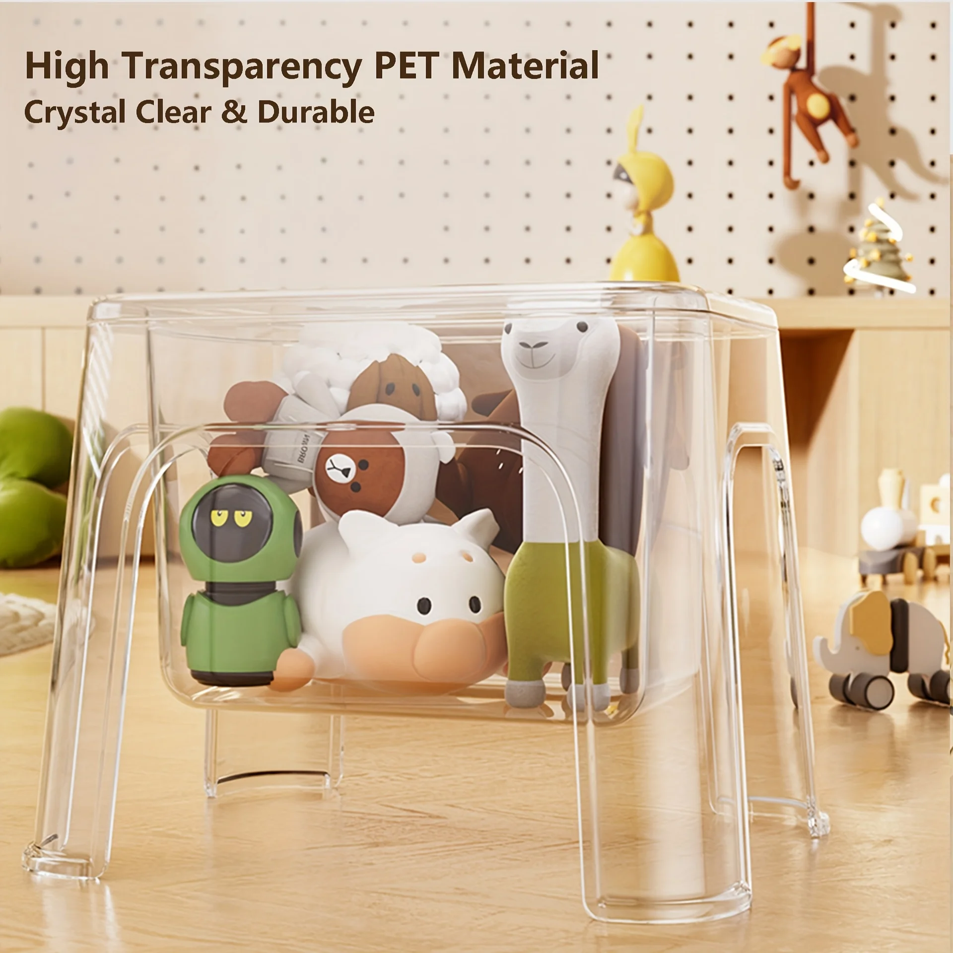 Multi-Functional Acrylic Storage Stool - Thickened PP Transparent for Living Room Bathroom Pet Supplies