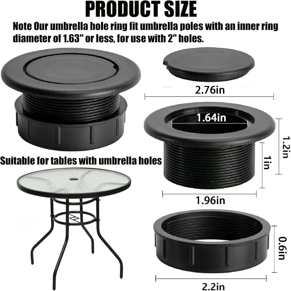 Extra Thick Patio Table Umbrella Hole Ring Plug Cap Weatherproof Garden Tool Yard Parasol Table Hole Cover Insert Durable