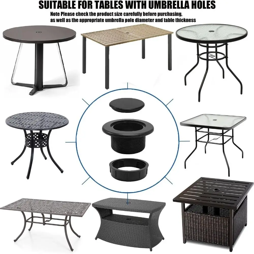 Extra Thick Patio Table Umbrella Hole Ring Plug Cap Weatherproof Garden Tool Yard Parasol Table Hole Cover Insert Durable