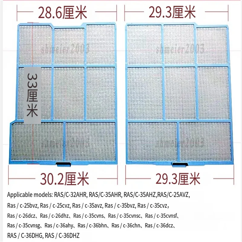 Hitachi Air Conditioning Filters Compatible with RAS-35AHR 36AHY 32AHR 35AVZ 26 36DHZ Models - Replacement Filter Element