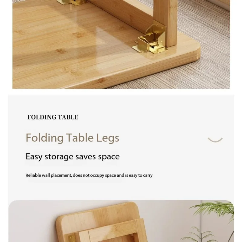 Solid Bamboo Kang Table Foldable Low Tatami Table Multi‑Purpose for Bay Window Bed Laptop Work Coffee Tea Home Use