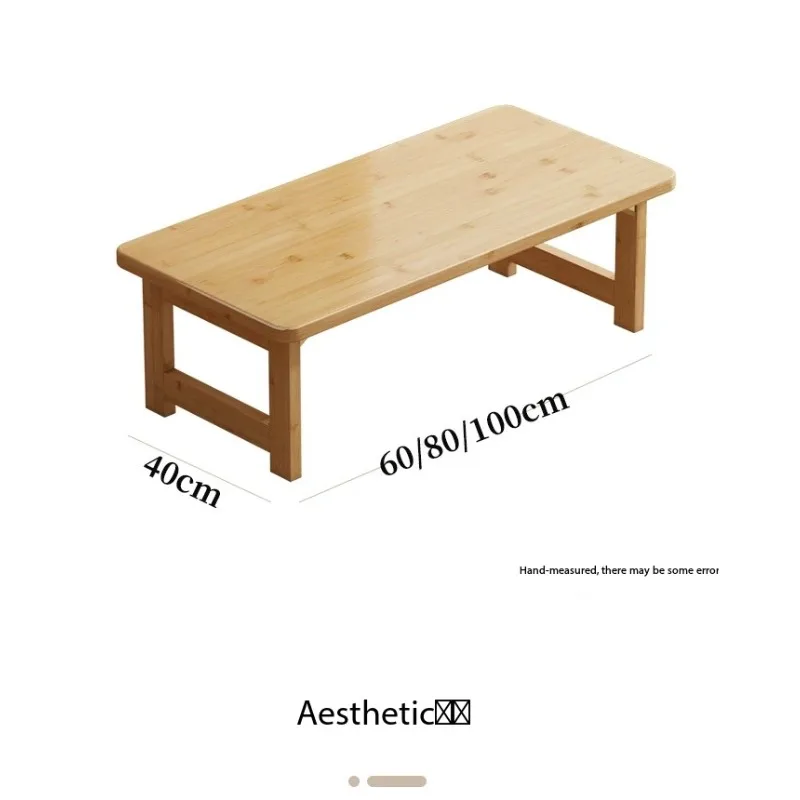 Solid Bamboo Kang Table Foldable Low Tatami Table Multi‑Purpose for Bay Window Bed Laptop Work Coffee Tea Home Use