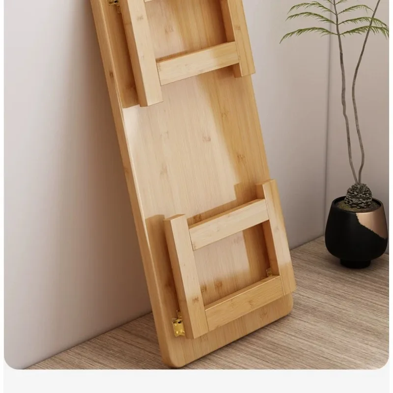 Solid Bamboo Kang Table Foldable Low Tatami Table Multi‑Purpose for Bay Window Bed Laptop Work Coffee Tea Home Use