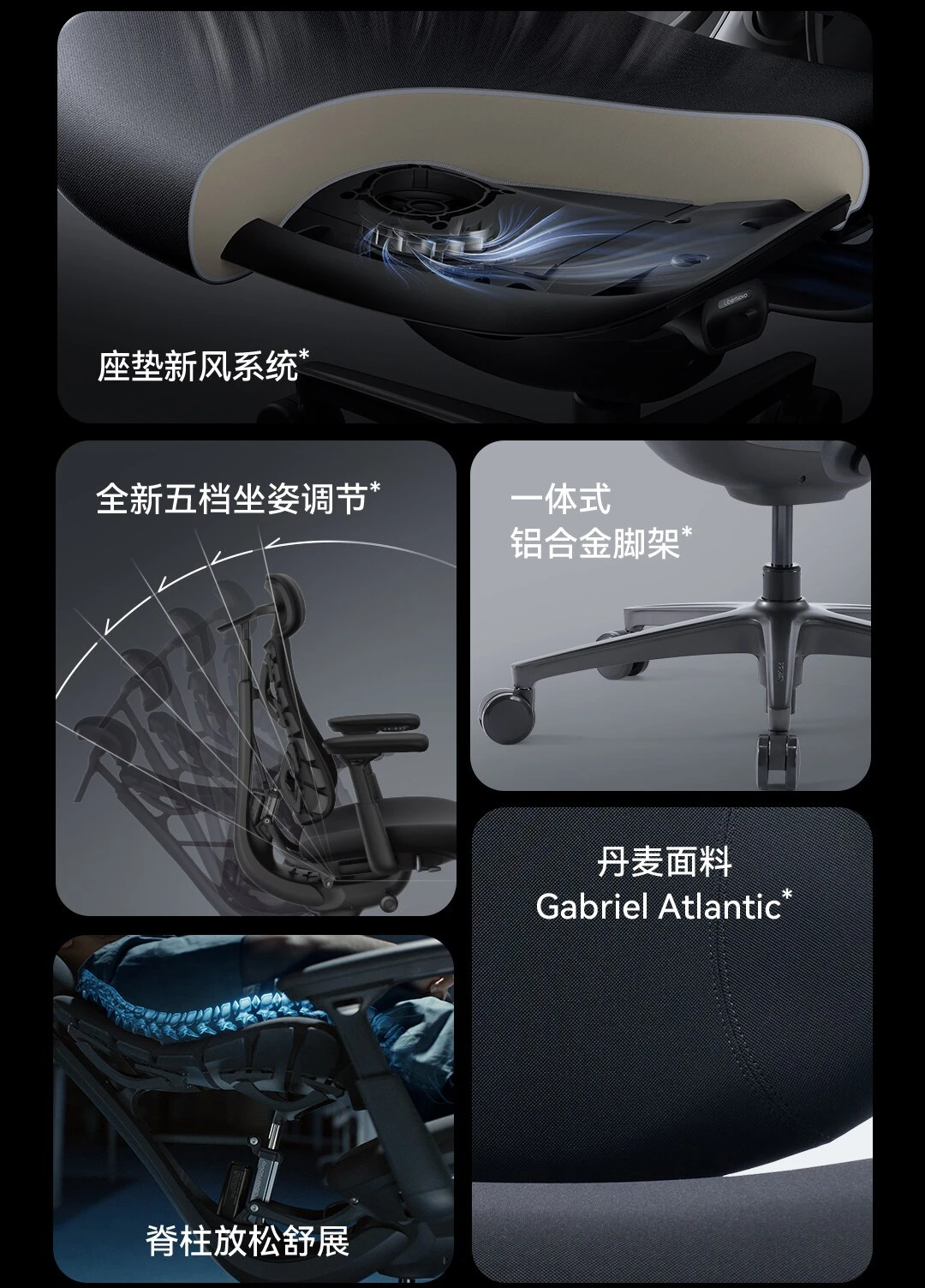 Libernovo OC1 Pro Office Chair Computer Ergonomic Gaming Chair Lumbar Support Lifting Design E-sports Chair Silent Wheels